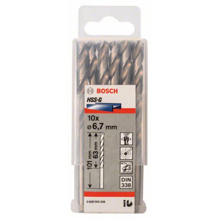 2608595336 Forets à métaux rectifiés HSS-G, DIN 338 Accessoire Bosch pro outils