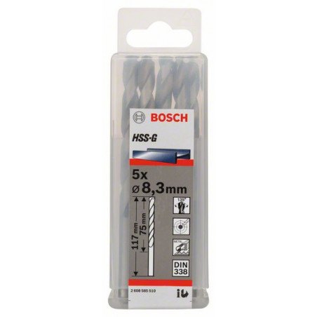 2608585510 Forets à métaux rectifiés HSS-G, DIN 338 Accessoire Bosch pro outils