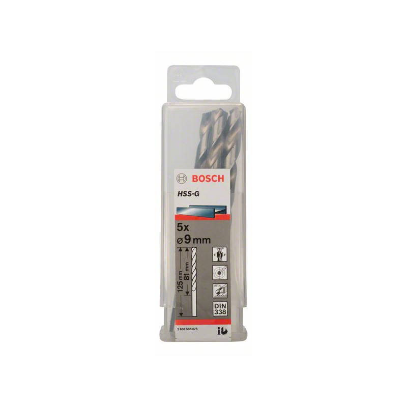 2608595075 Forets à métaux rectifiés HSS-G, DIN 338 Accessoire Bosch pro outils