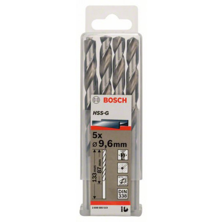 2608585519 Forets à métaux rectifiés HSS-G, DIN 338 Accessoire Bosch pro outils