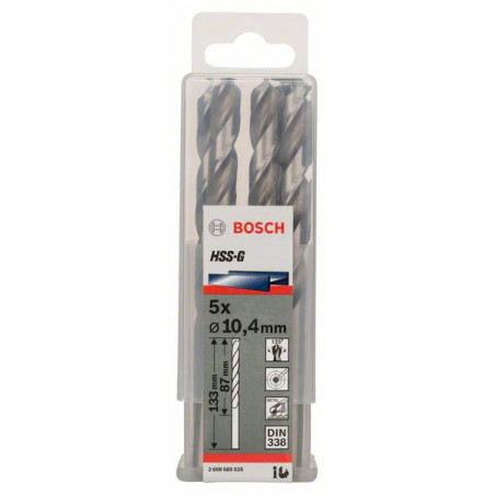 2608585525 Forets à métaux rectifiés HSS-G, DIN 338 Accessoire Bosch pro outils