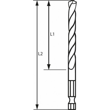 2608577045 Foret hélicoïdal HSS à queue six pans 2,0 mm Accessoire Bosch pro outils