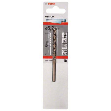 2608585853 Forets à métaux rectifiés HSS-Co, DIN 338 Accessoire Bosch pro outils