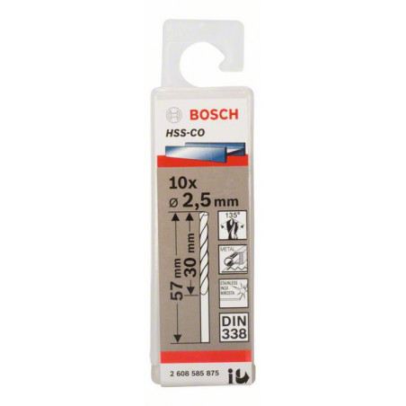 2608585875 Forets à métaux rectifiés HSS-Co, DIN 338 Accessoire Bosch pro outils