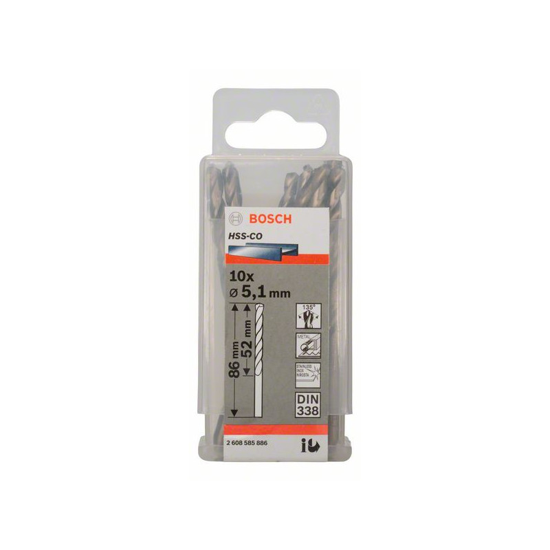 2608585886 Forets à métaux rectifiés HSS-Co, DIN 338 Accessoire Bosch pro outils