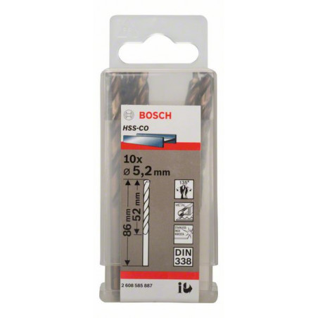 2608585887 Forets à métaux rectifiés HSS-Co, DIN 338 Accessoire Bosch pro outils