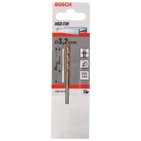 2608596683 Forets à métaux rectifiés HSS-TiN, DIN 338 Accessoire Bosch pro outils