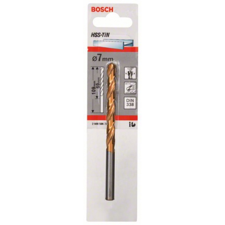 2608596721 Forets à métaux rectifiés HSS-TiN, DIN 338 Accessoire Bosch pro outils