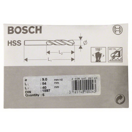 2608597257 Forets à carrosserie laminés HSS-R, DIN 1897 Accessoire Bosch pro outils