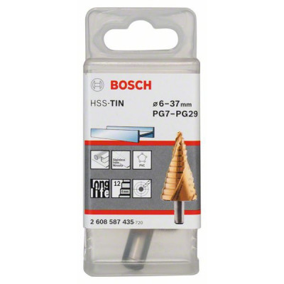 Bosch Accessories 2608587430 Fraise Étagée HSS-TiN Queue 3 Pans - Longueur 93,5 Mm Pour Perçage Précis Multi-diamètres