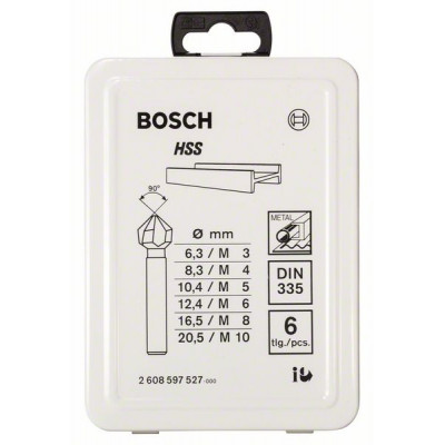 2608597527 Fraises coniques à lamer, set de 6 pièces Accessoire Bosch pro outils