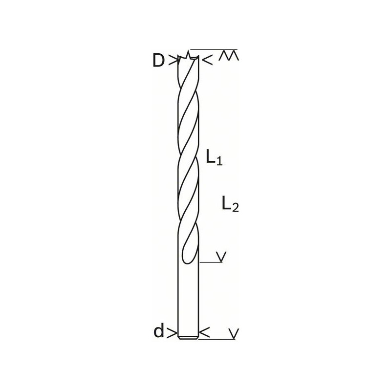 2608597199 Mèche à bois industrielle, pointe M Accessoire Bosch pro outils