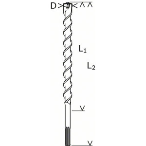 Foret SDS-max-7 Bosch – 25 X 1320 Mm, Pour Perforateur, Référence 2608586781