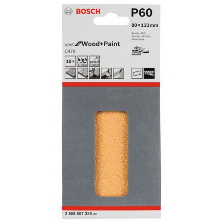 2608607229 Disque abrasif C470, pack de 10 Accessoire Bosch pro outils