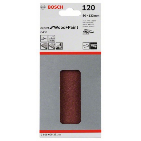 2608605281 Feuille abrasive C430, pack de 10 Accessoire Bosch pro outils