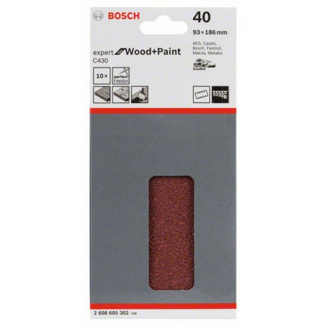 2608605302 Feuille abrasive C430, pack de 10 Accessoire Bosch pro outils