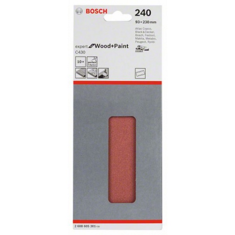 2608605301 Feuille abrasive C430, pack de 10 Accessoire Bosch pro outils