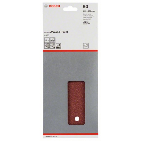 2608605343 Feuille abrasive C430, pack de 10 Accessoire Bosch pro outils