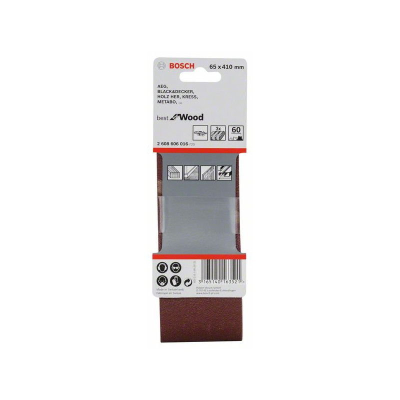 2608606016 Bande abrasive X440, kit de 3 pièces Accessoire Bosch pro outils