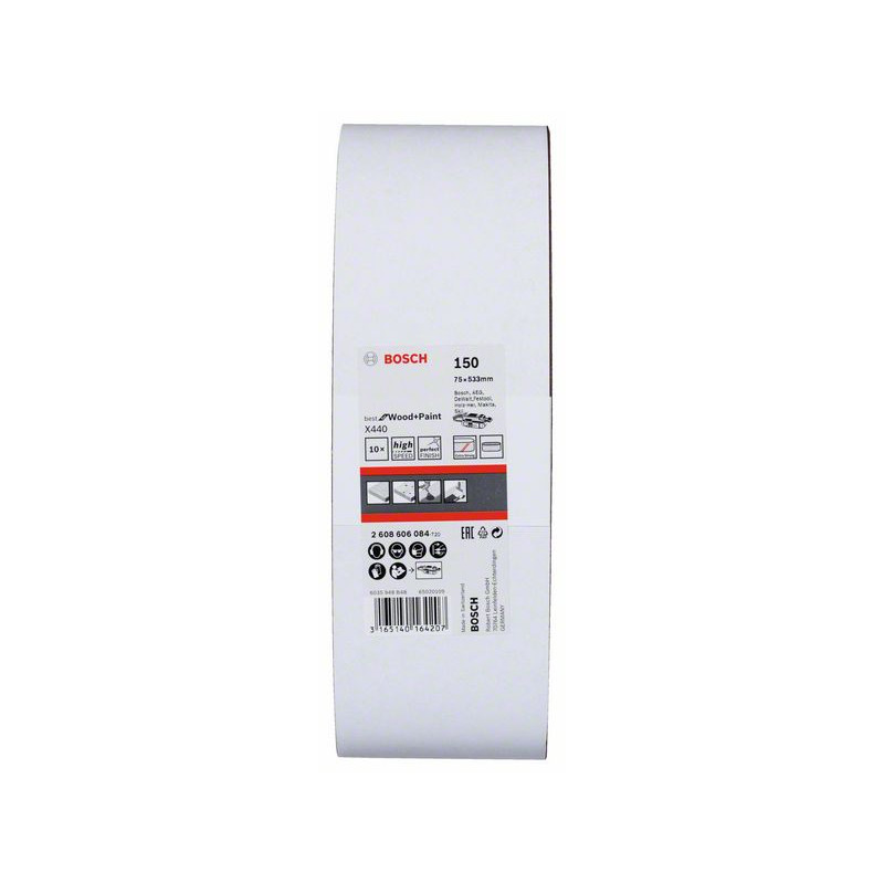 2608606084 Bande abrasive X440, set de 10 pièces Accessoire Bosch pro outils