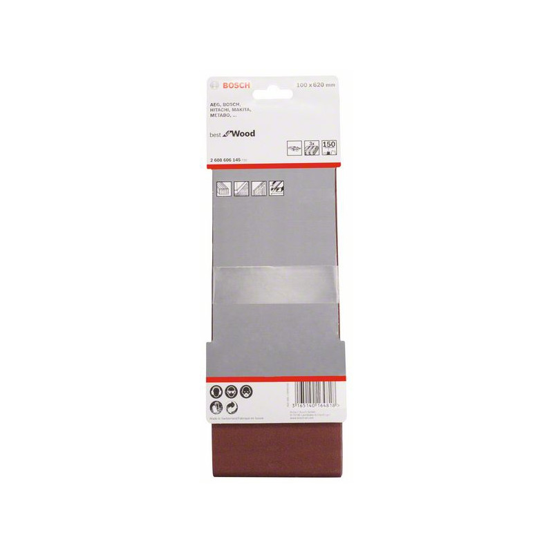 2608606145 Bande abrasive X440, kit de 3 pièces Accessoire Bosch pro outils