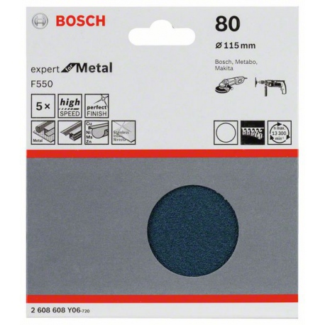 2608608Y06 Disque abrasif F550, pack de 5 Accessoire Bosch pro outils