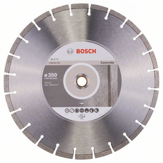Disque Diamant Bosch 350 X 20/25,4 X 3,2 X 10 Mm Pour Asphalte Et Béton - Tronçonnage Standard - Longévité élevée