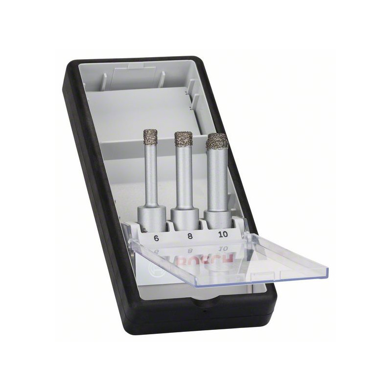 2608587145 Forets diamantés à sec Robust Line Easy Dry Best for Ceramic, set de 3 pièces Accessoire Bosch pro outils