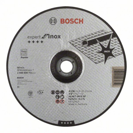 2608600711 Disque à tronçonner à moyeu déporté Expert for Inox - Rapido Accessoire Bosch pro outils