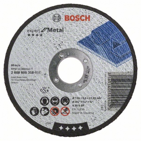 2608600318 Disque à tronçonner à moyeu plat Expert for Metal Accessoire Bosch pro outils