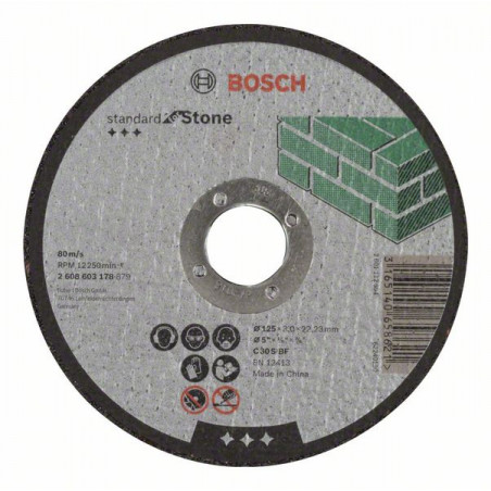 2608603178 Disque à tronçonner à moyeu plat Standard for Stone Accessoire Bosch pro outils