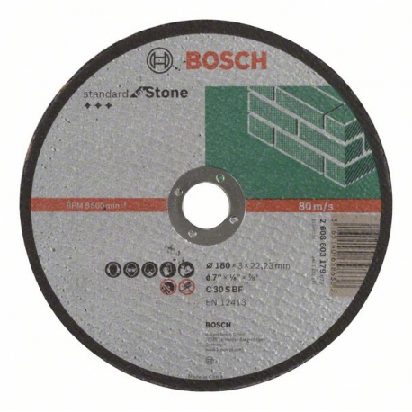 2608603179 Disque à tronçonner à moyeu plat Standard for Stone Accessoire Bosch pro outils