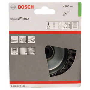 Brosse Boisseau Inox 100 Mm Pour Meuleuse - Bosch | Nettoyage Métaux Durs