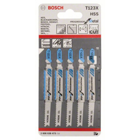 2608638473 Lame de scie sauteuse T 123 XF Accessoire Bosch pro outils