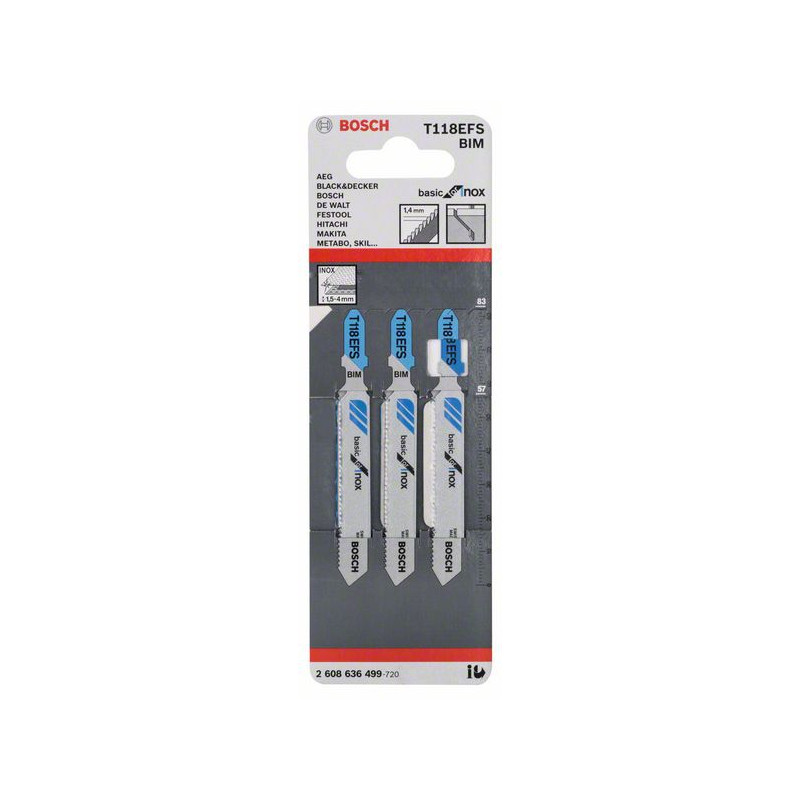 2608636499 Lame de scie sauteuse T 118 EFS Accessoire Bosch pro outils