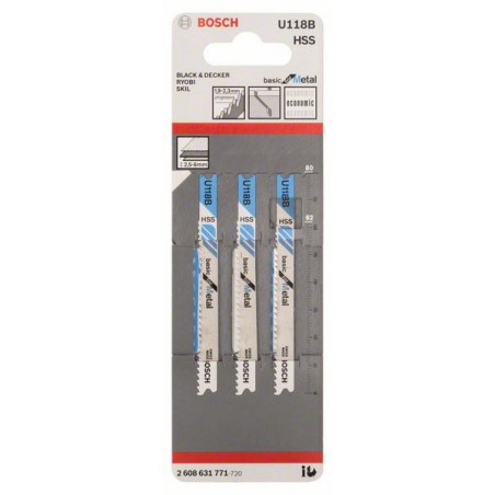 2608631771 Lame de scie sauteuse U 118 B Accessoire Bosch pro outils