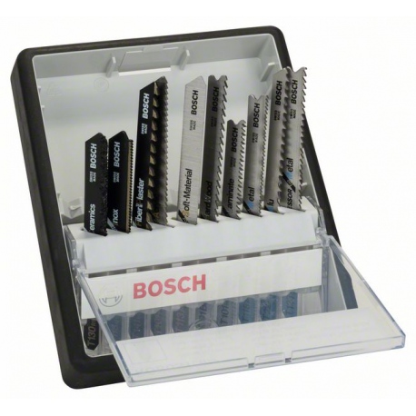 2607010574 Lames de scie sauteuse Robust Line Top Expert, emmanchement en T, jeu de 10 pièces Accessoire Bosch pro outils