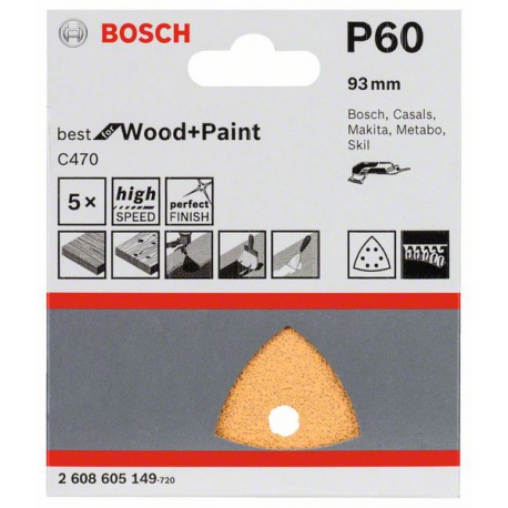2608605149 Disque abrasif C470, pack de 5 Accessoire Bosch pro outils
