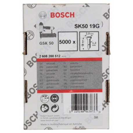 2608200512 Pointe à tête fraisée SK50 19G Accessoire Bosch pro outils