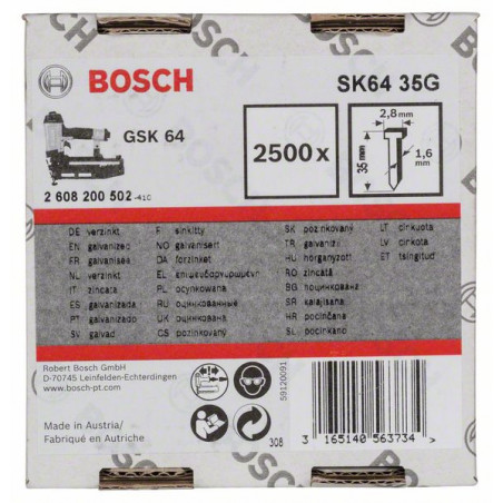 2608200502 Pointe à tête fraisée SK64 35G Accessoire Bosch pro outils