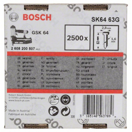 2608200507 Pointe à tête fraisée SK64 63G Accessoire Bosch pro outils