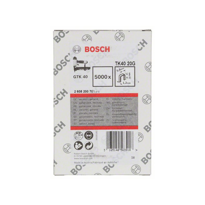 2608200701 Agrafe TK40 20G Accessoire Bosch pro outils