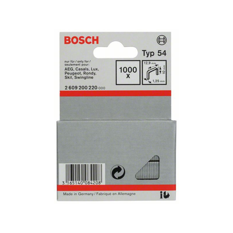 2609200220 Agrafe à fil plat de type 54 Accessoire Bosch pro outils