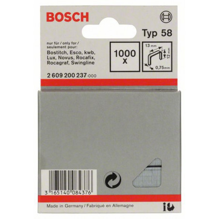 2609200237 Agrafe à fil fin de type 58 Accessoire Bosch pro outils