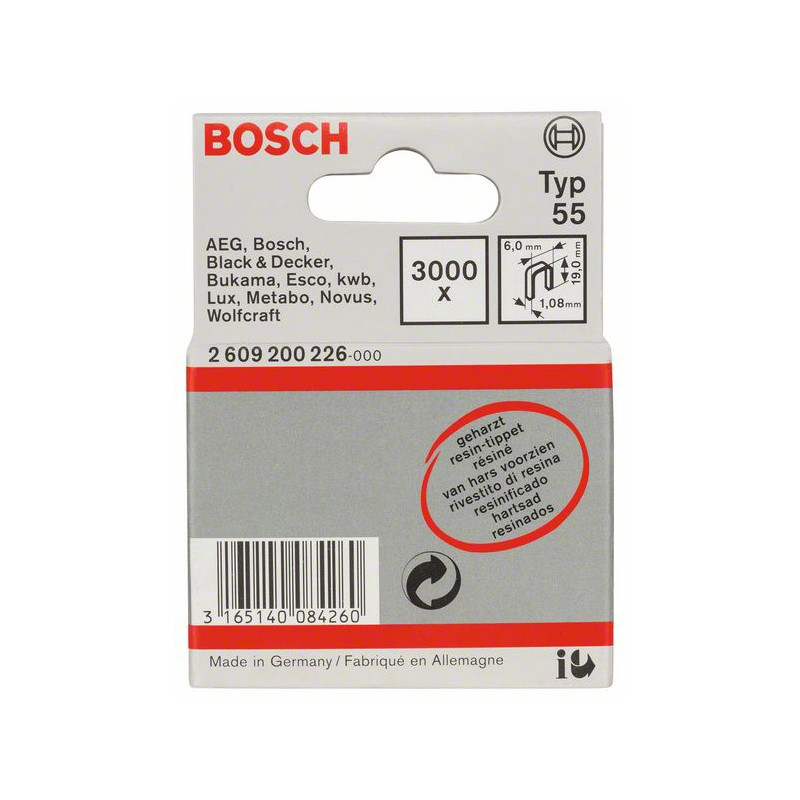 2609200226 Agrafe à dos étroit type 55 résinée Accessoire Bosch pro outils