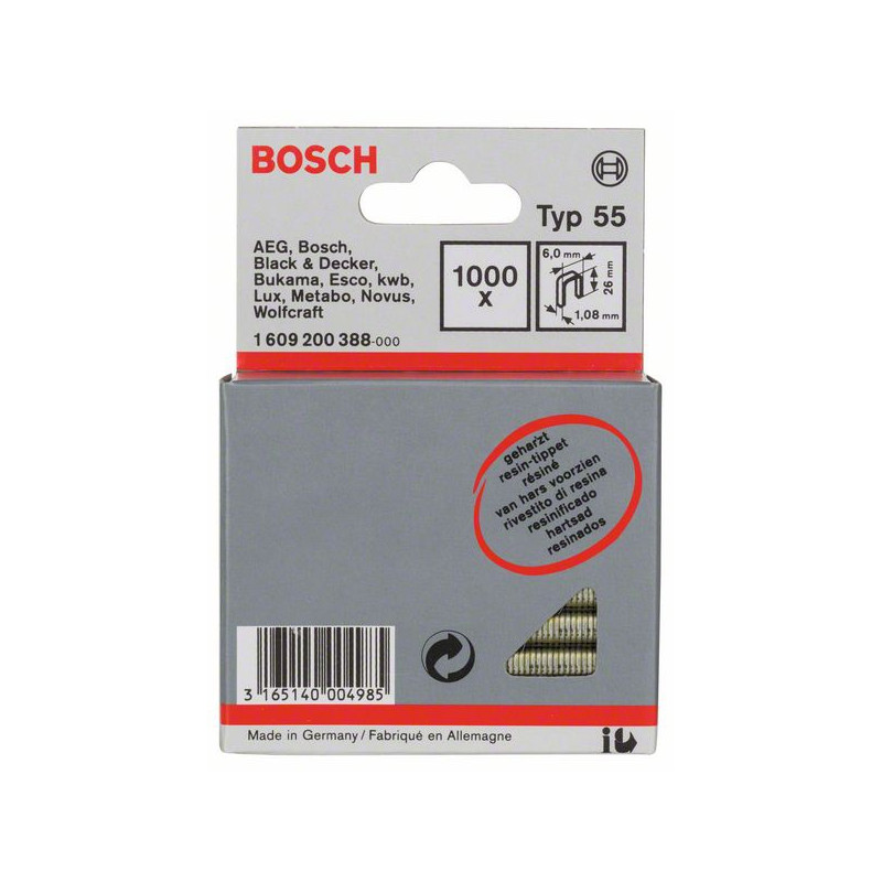1609200388 Agrafe à dos étroit type 55 résinée Accessoire Bosch pro outils