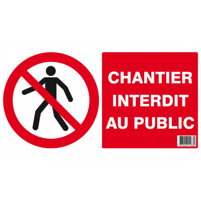 CHANTIER INTERDIT AU PUBLIC 330x200mm (PP ALVEOLAIRE) TALIAPLAST | 621283