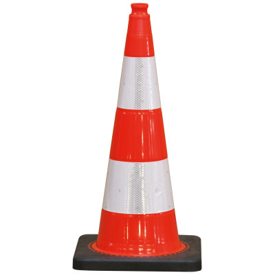 CONE PLASTIQUE FLUO 75CM PVC RETRO C2 PIED CAOUT.4KG TALIAPLAST | 520802