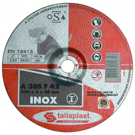 DISQUE ABRASIF POUR INOX 115MM TALIAPLAST | 401232
