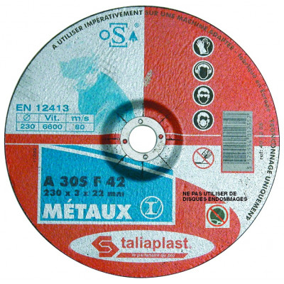 DISQUE ABRASIF POUR METAUX 115MM TALIAPLAST | 401237